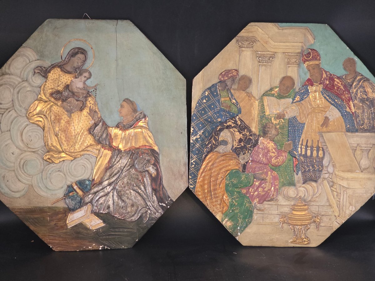 Coppia di pannelli devozionali dorati con scene della vita della Vergine, Veneto, fine XVIII se-photo-3