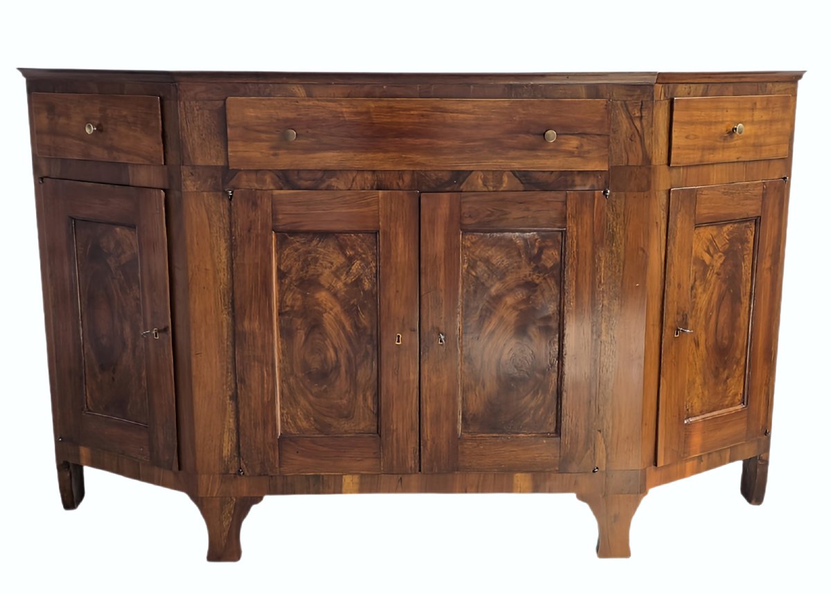 Grande credenza scantonata in noce massello – Italia, primi anni del XIX secolo-photo-2