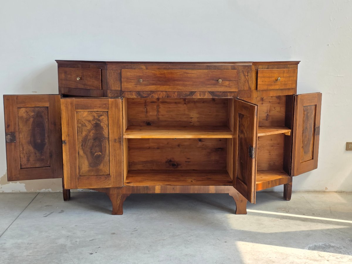 Grande credenza scantonata in noce massello – Italia, primi anni del XIX secolo-photo-1