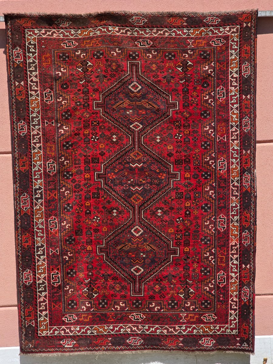 Grande tappeto persiano di manifattura tribale annodato a mano, anni '60-'70, 225 × 162 cm-photo-3