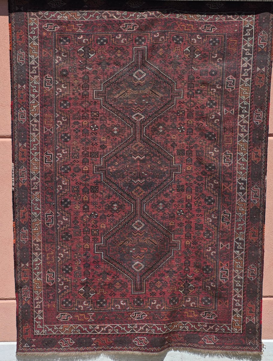 Grande tappeto persiano di manifattura tribale annodato a mano, anni '60-'70, 225 × 162 cm-photo-7
