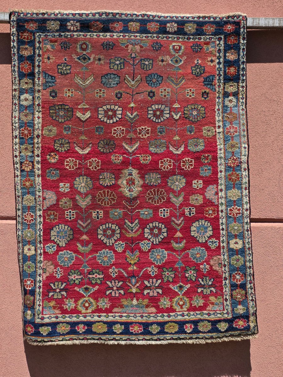 Tappeto persiano artigianale in lana – Decoro floreale – Iran, anni '70-'80-photo-2