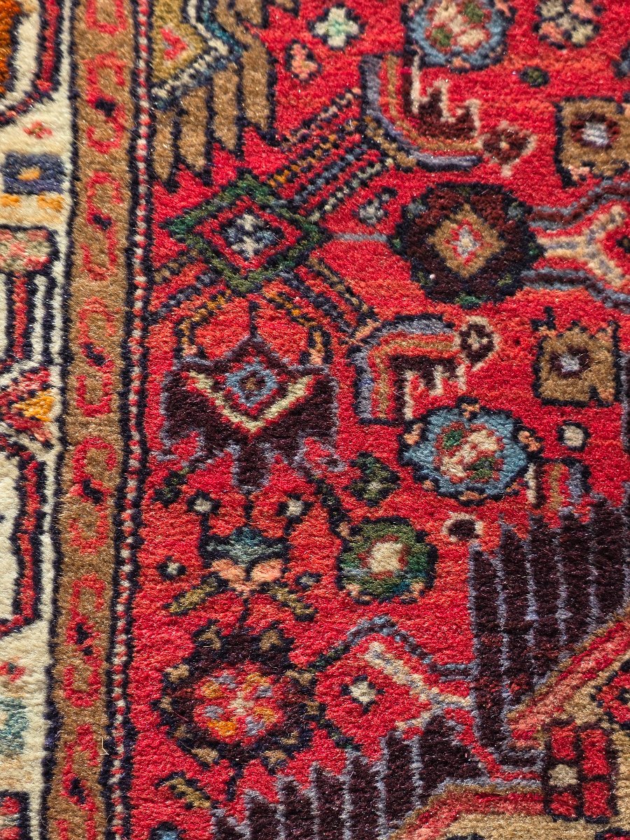 Tappeto persiano artigianale in lana – Manifattura tradizionale iraniana – Anni '70-'80-photo-3
