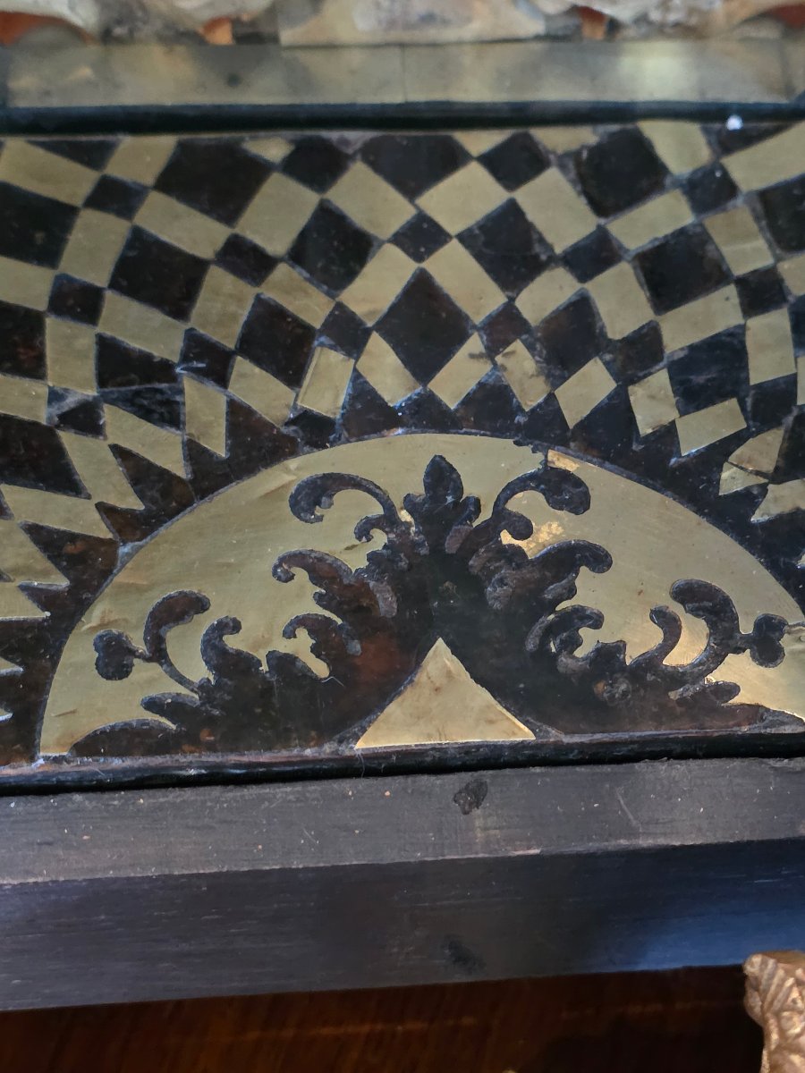 Pendola Cartel Luigi XV francese in legno ebanizzato e bronzo dorato, XVIII secolo-photo-4