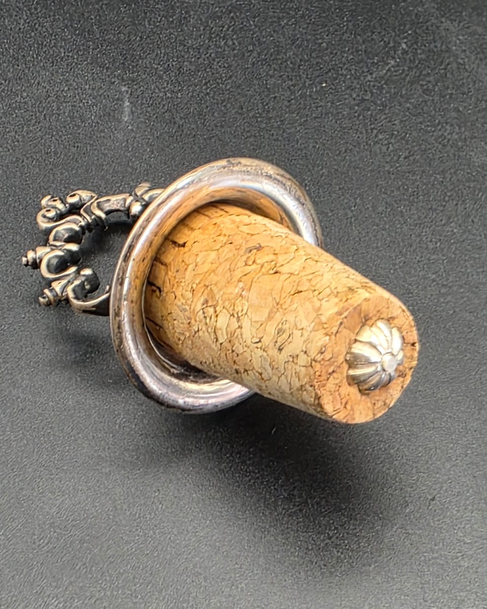 Bottiglia da liquore in vetro inciso con tappo in argento 800, Venezia, fine XIX secolo-photo-3