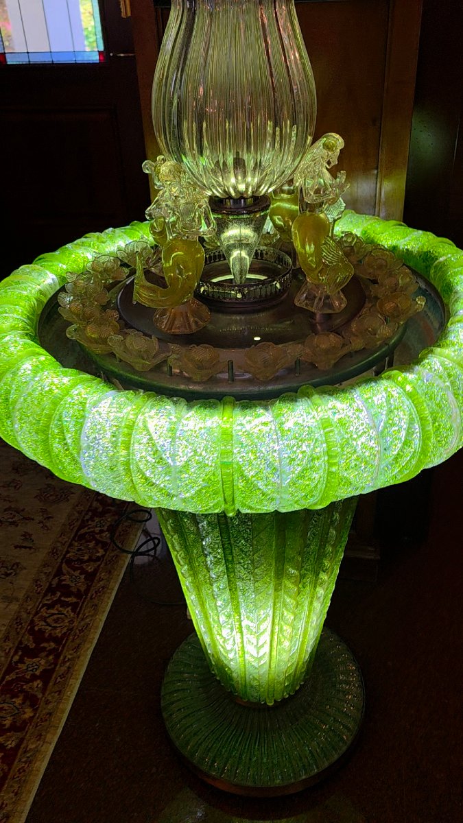 Grande fontana luminosa in vetro di Murano, Italia, circa 1950-1960-photo-2