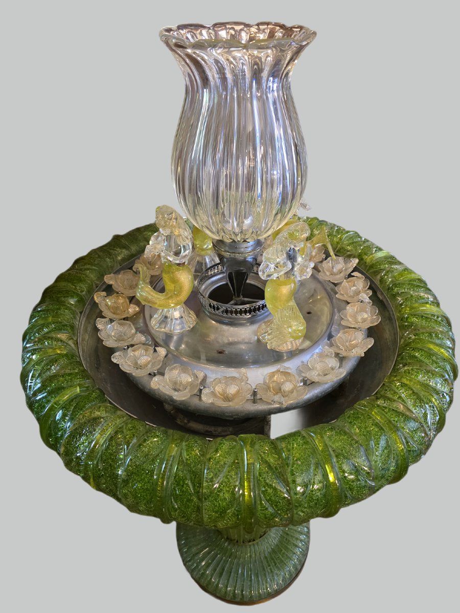 Grande fontana luminosa in vetro di Murano, Italia, circa 1950-1960-photo-3
