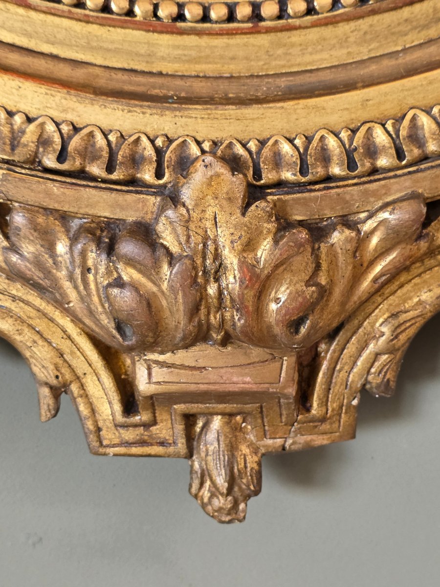 Specchiera ovale francese dorata con nodo d’amore – epoca Napoleone III, XIX secolo-photo-6