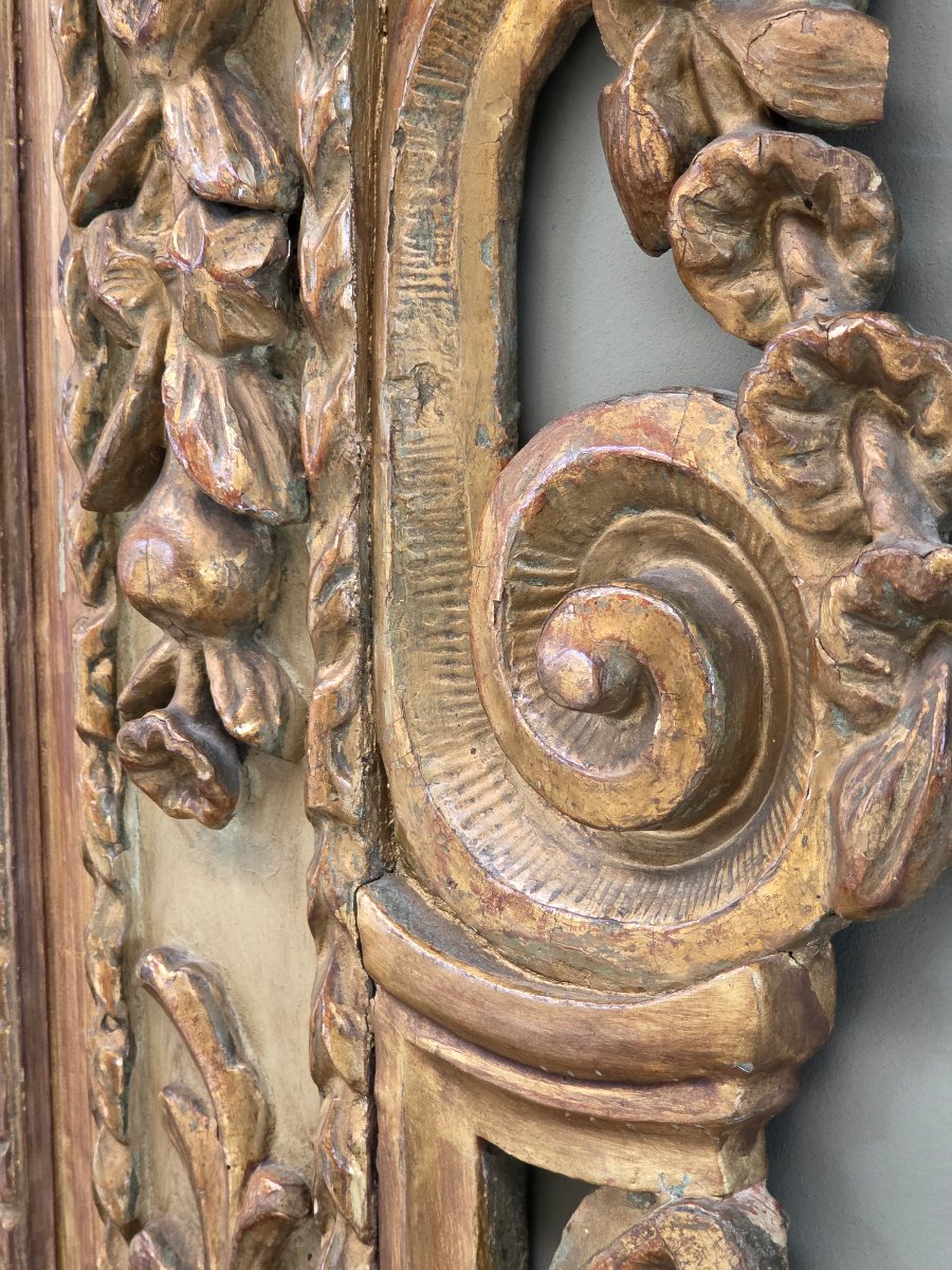 Caminiera in legno intagliato e dorato – Nord Italia, fine XVII / inizio XVIII secolo-photo-2