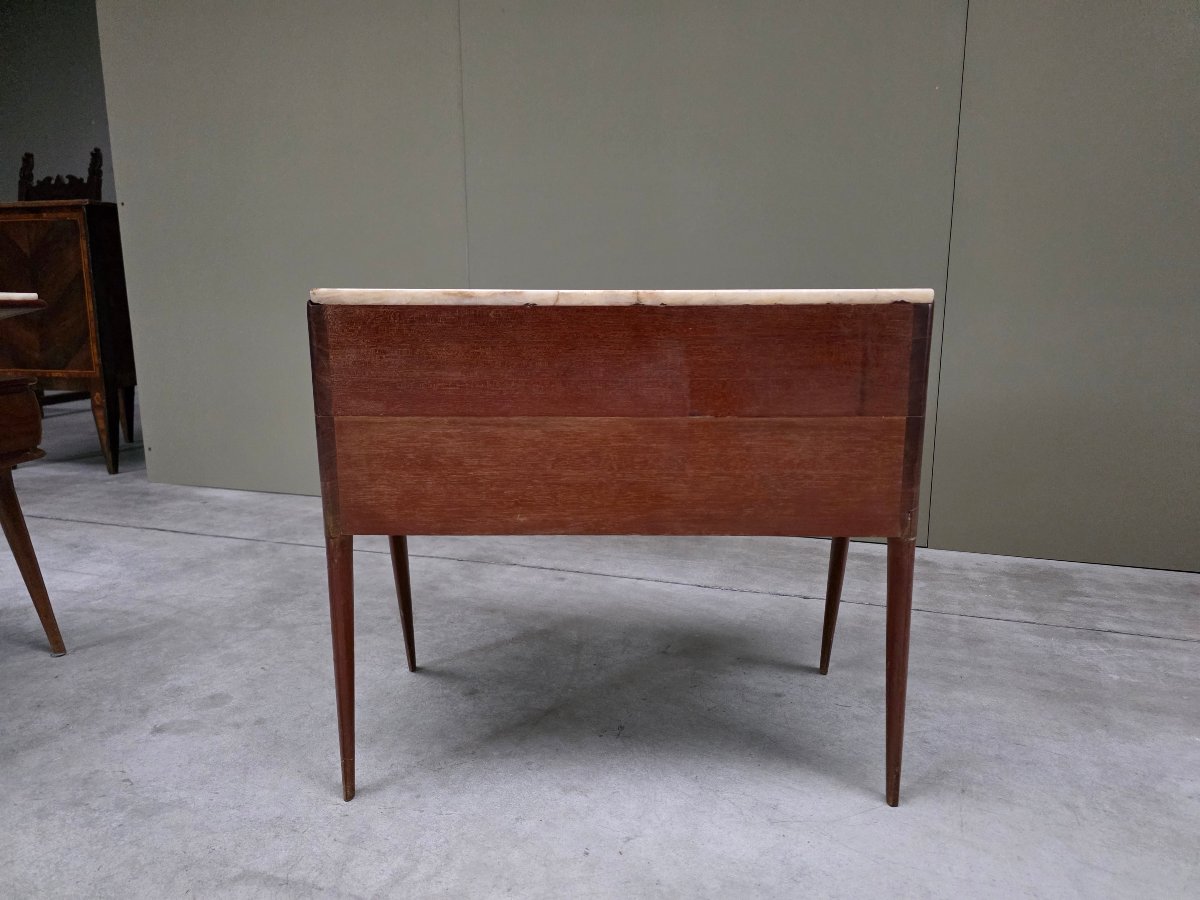 Coppia di comodini italiani in mogano e onice, design, anni '50-photo-1