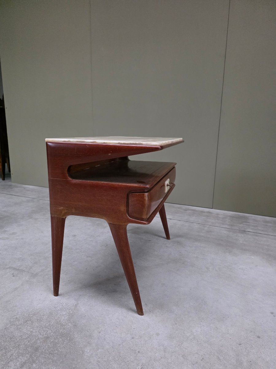 Coppia di comodini italiani in mogano e onice, design, anni '50-photo-6