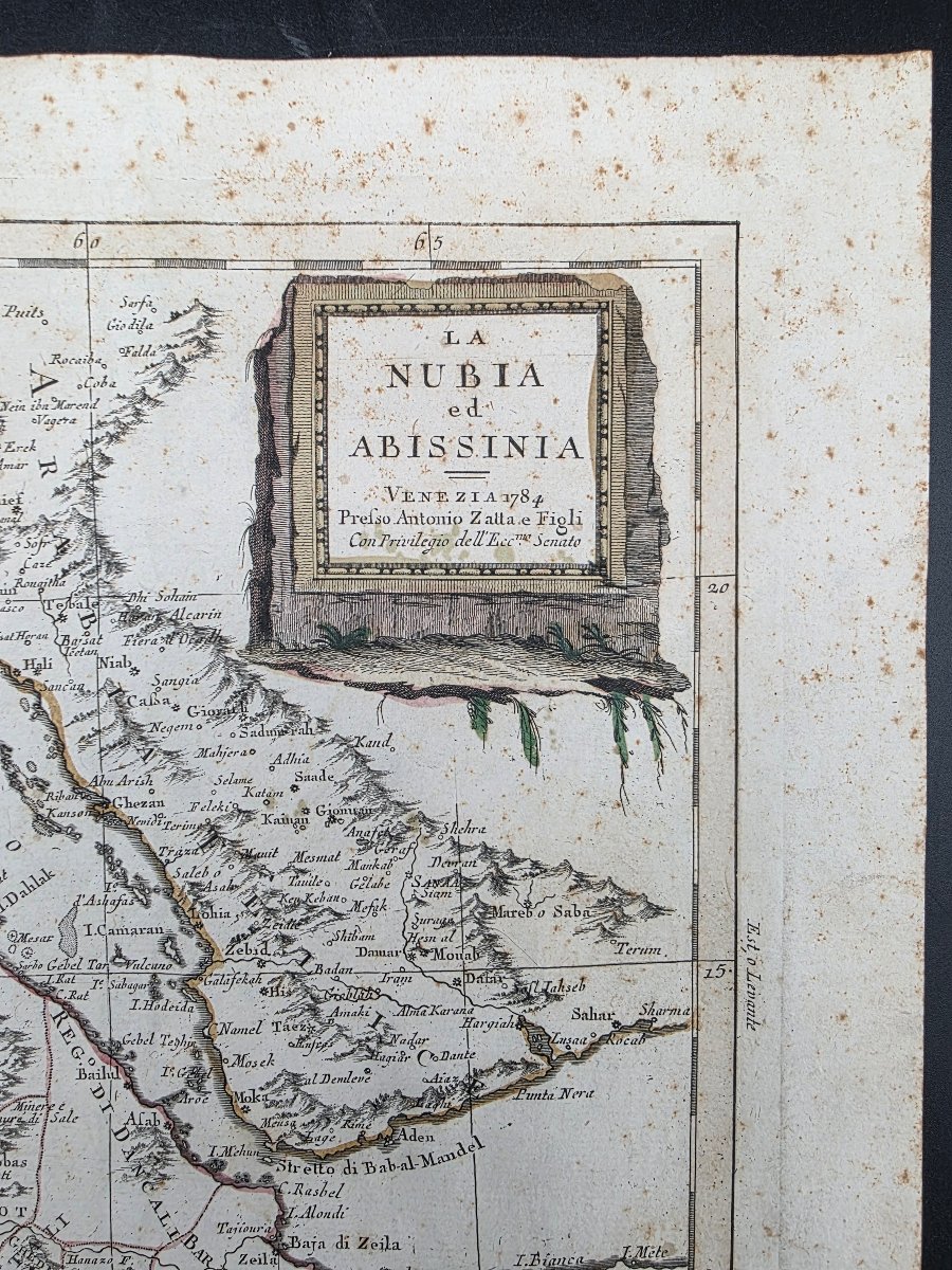 Carta geografica La Nubia ed Abissinia, Antonio Zatta, Venezia 1784, XVIII secolo-photo-2