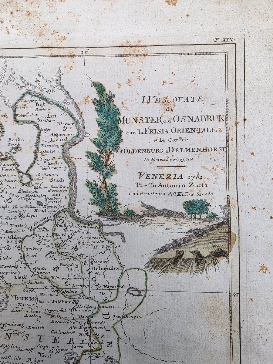Carta geografica dei Vescovati di Münster e Osnabrück, Antonio Zatta, Venezia 1781-photo-2