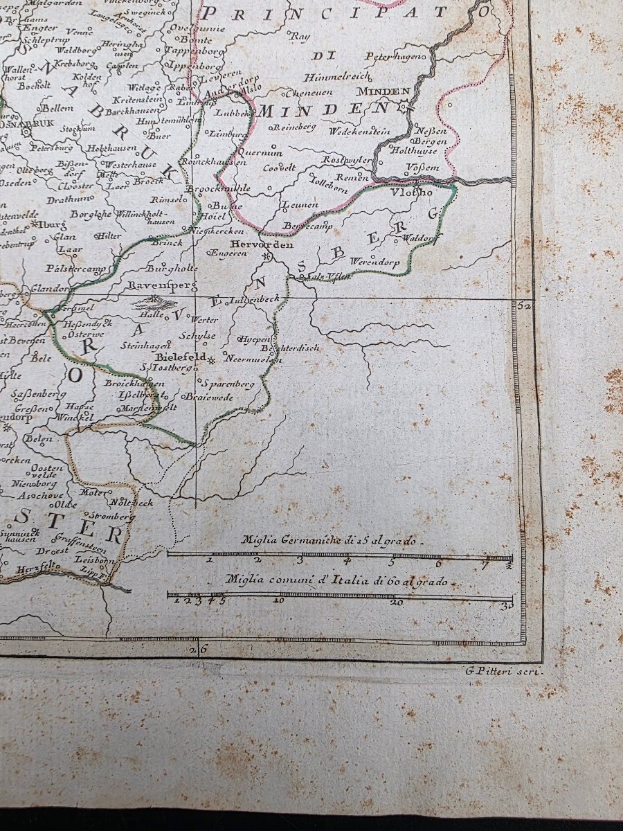Carta geografica dei Vescovati di Münster e Osnabrück, Antonio Zatta, Venezia 1781-photo-3