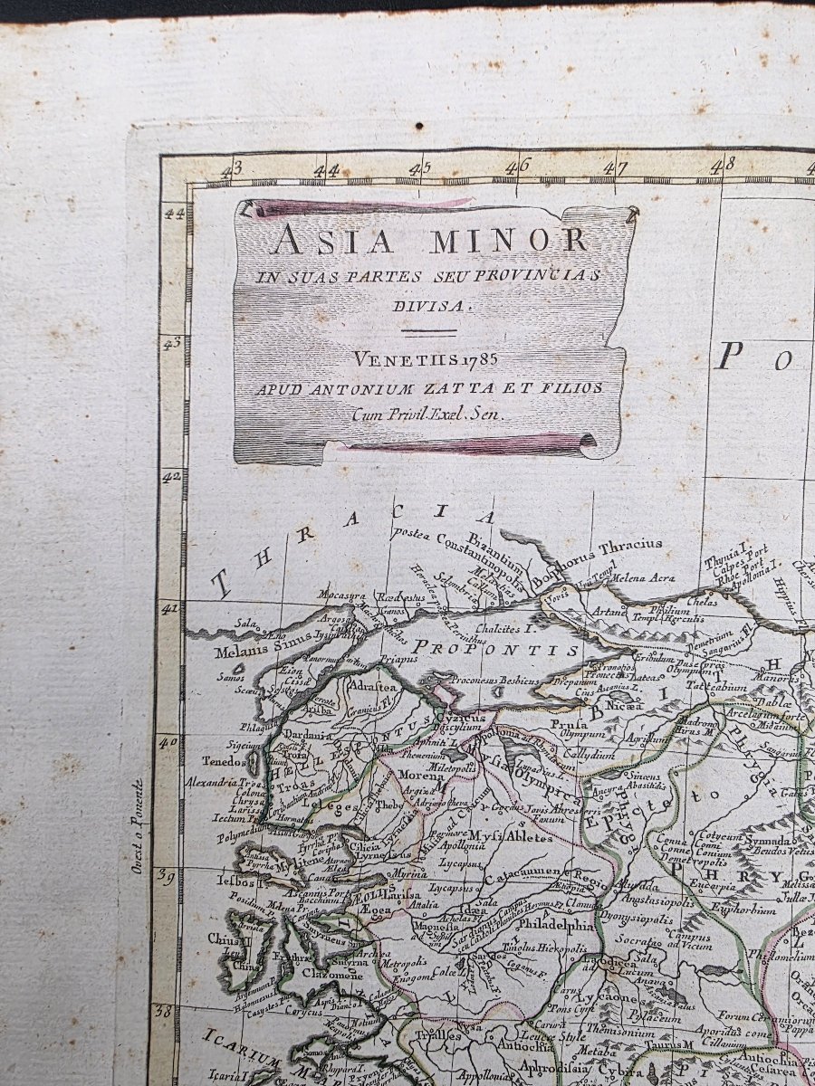 Carta geografica dell’Asia Minore, Antonio Zatta, Venezia 1785, XVIII secolo-photo-2