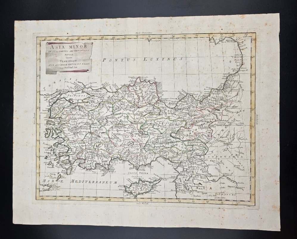 Carta geografica dell’Asia Minore, Antonio Zatta, Venezia 1785, XVIII secolo