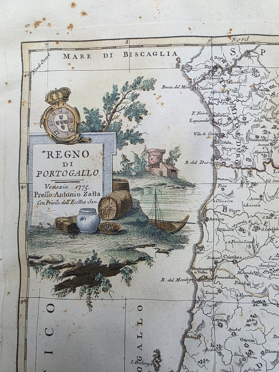 Carta geografica del Regno di Portogallo, Antonio Zatta, Venezia 1775, XVIII secolo-photo-2