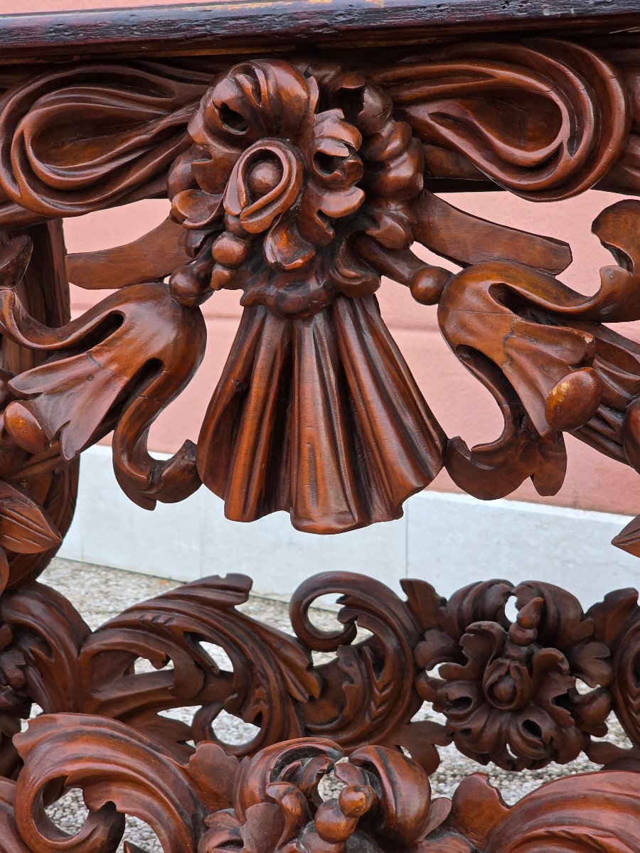 Grande console barocca veneta in legno intagliato, fine XVII - inizi XVIII secolo-photo-1