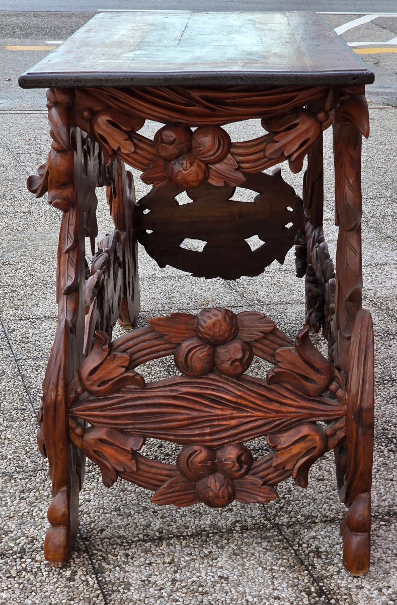 Grande console barocca veneta in legno intagliato, fine XVII - inizi XVIII secolo-photo-3