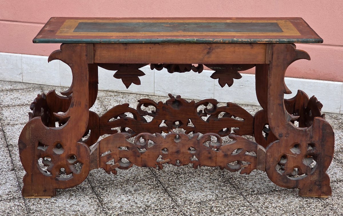 Grande console barocca veneta in legno intagliato, fine XVII - inizi XVIII secolo-photo-6