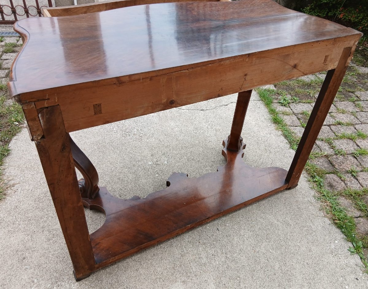 Coppia di console Luigi Filippo in noce intagliato – Veneto, XIX secolo-photo-6