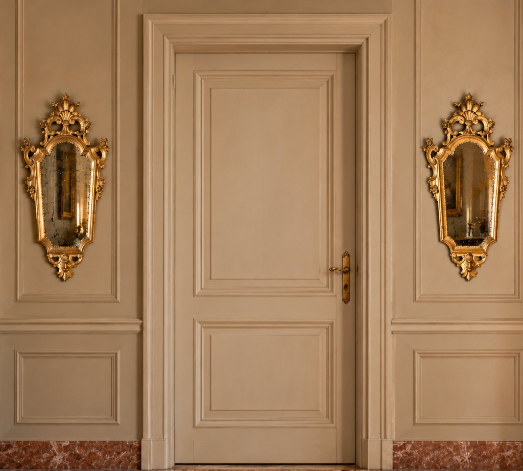 Coppia di specchiere veneziane in legno intagliato e dorato – Metà XX secolo-photo-1