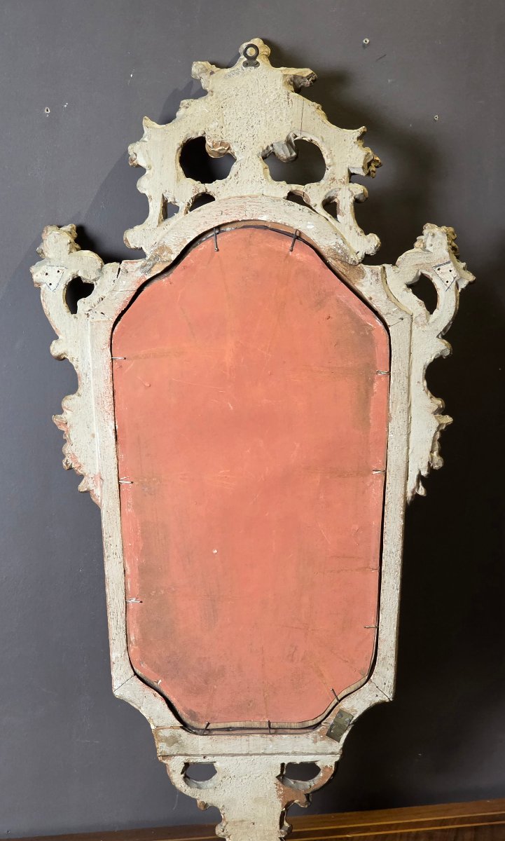 Coppia di specchiere veneziane in legno intagliato e dorato – Metà XX secolo-photo-5