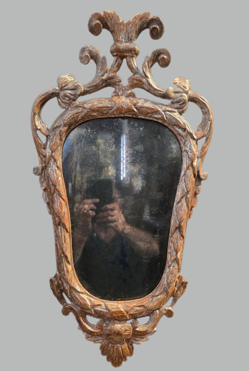 Coppia di specchiere piemontesi Luigi XVI in legno intagliato e argentato – XVIII secolo-photo-2