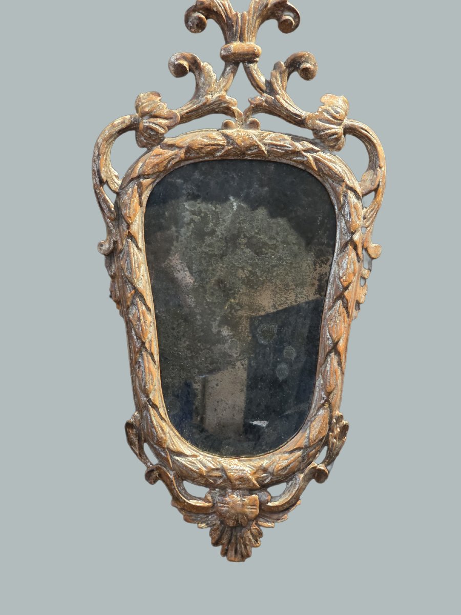 Coppia di specchiere piemontesi Luigi XVI in legno intagliato e argentato – XVIII secolo-photo-2