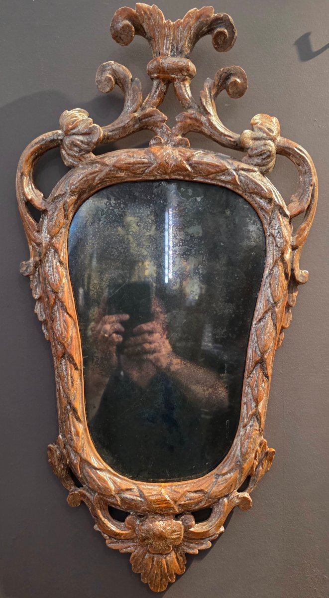 Coppia di specchiere piemontesi Luigi XVI in legno intagliato e argentato – XVIII secolo-photo-6