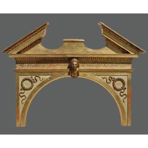 Grande fregio decorativo dorato in pastiglia, ambito nord-italiano, periodo Impero (primo quart