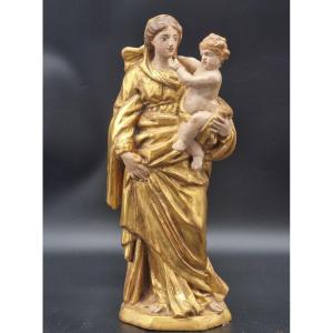 Madonna con Bambino lignea dorata e policroma, fine XIX – inizi XX secolo