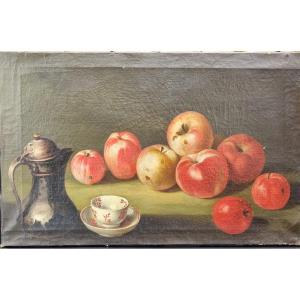Coppia di nature morte con frutta, caffettiera e cioccolatiera – Nord Italia, fine XVIII - iniz
