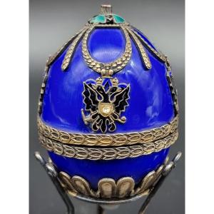 Uovo smaltato in argento, Russia imperiale, ca. 1870–1890