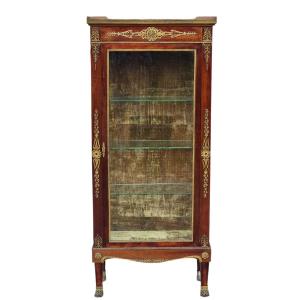 Cristalliera in mogano e bronzi dorati – Francia, periodo Napoleone III, fine XIX secolo