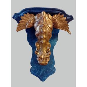 Coppia di mensole con fregi di drago dorato – elementi ottocenteschi riadattati