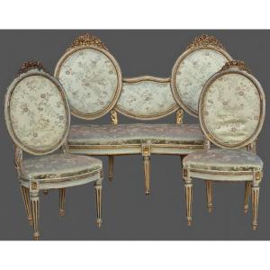 salottino veneziano in oro e lacca, fine XVIII secolo