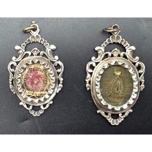 Due porta reliquie in argento traforato, XIX secolo – oggetti di interesse storico