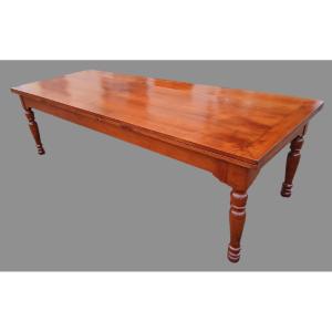 Grande tavolo veneto monumentale in ciliegio massiccio, allungabile fino a 5,30 metri, XIX 