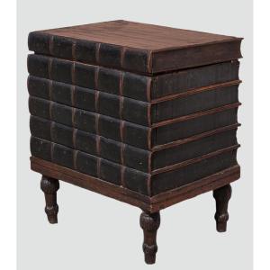 Cassapanca a forma di libri Luigi XVI Veneto abete tinto e pelle fine XVIII secolo