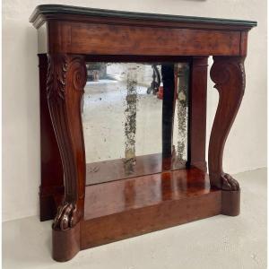 Console francese Luigi Filippo in mogano stampigliata JACOB