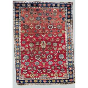Tappeto persiano artigianale in lana – Decoro floreale – Iran, anni '70-'80