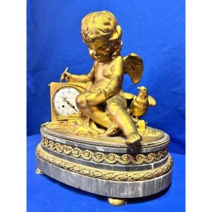 Importante orologio d’appoggio in bronzo e marmo