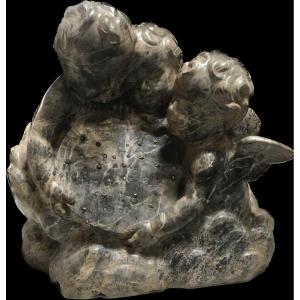 XIX secolo, Italia, scultura in marmo scolpito raffigurante tre angeli