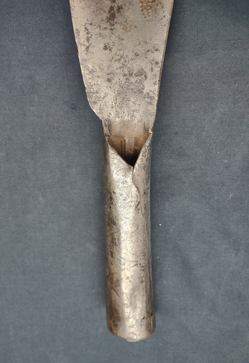 Roncola in ferro forgiato ed inciso XVIII secolo-photo-2
