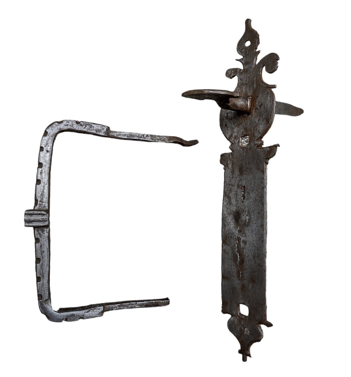 Maniglia di porta in ferro forgiato XVII -XVIII secolo-photo-1