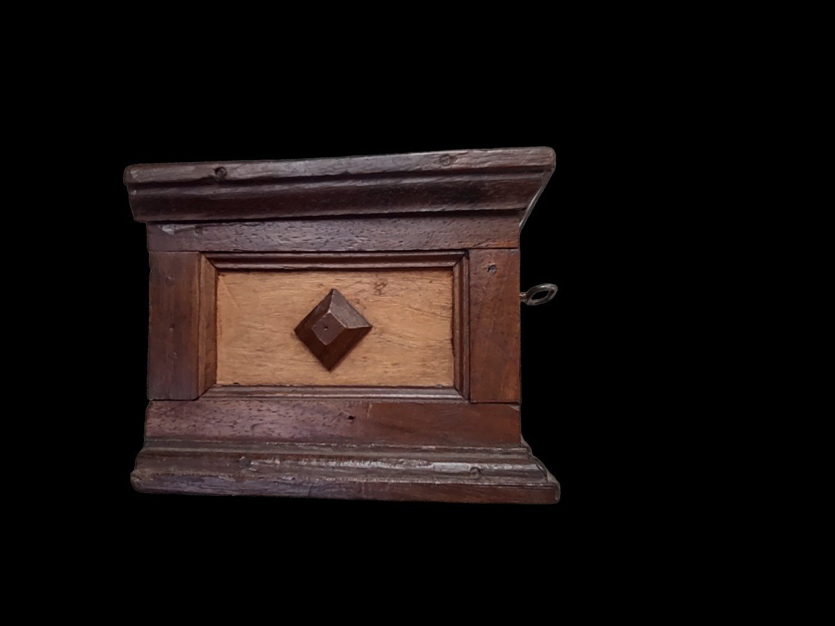 Scatola toscana in legno con serratura coeva funzionante XVIII secolo-photo-4