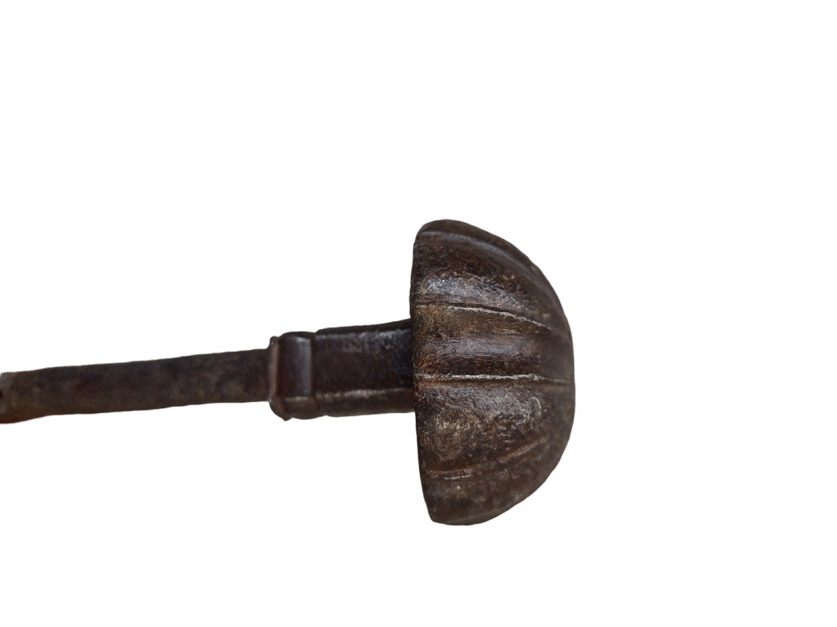 Grande pomolo con chiavistello in ferro forgiato XVII secolo-photo-3