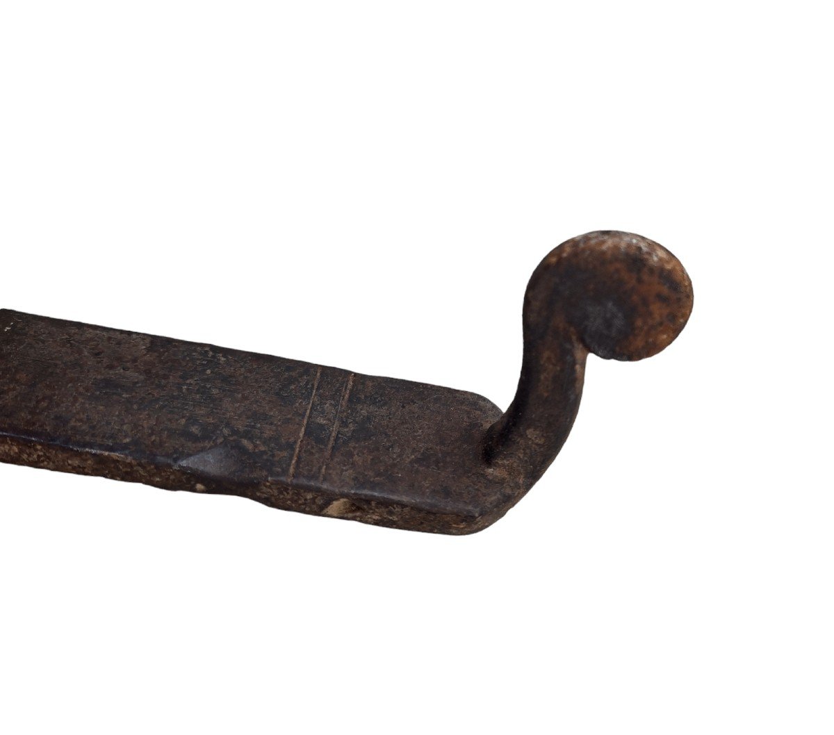 Grande pomolo con chiavistello in ferro forgiato XVII secolo-photo-1