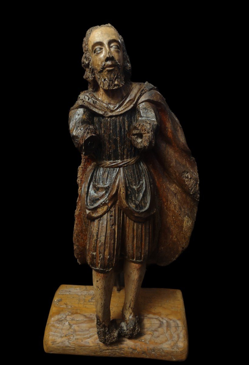 Statua San Giacomo in legno policromo XVIII secolo -photo-3